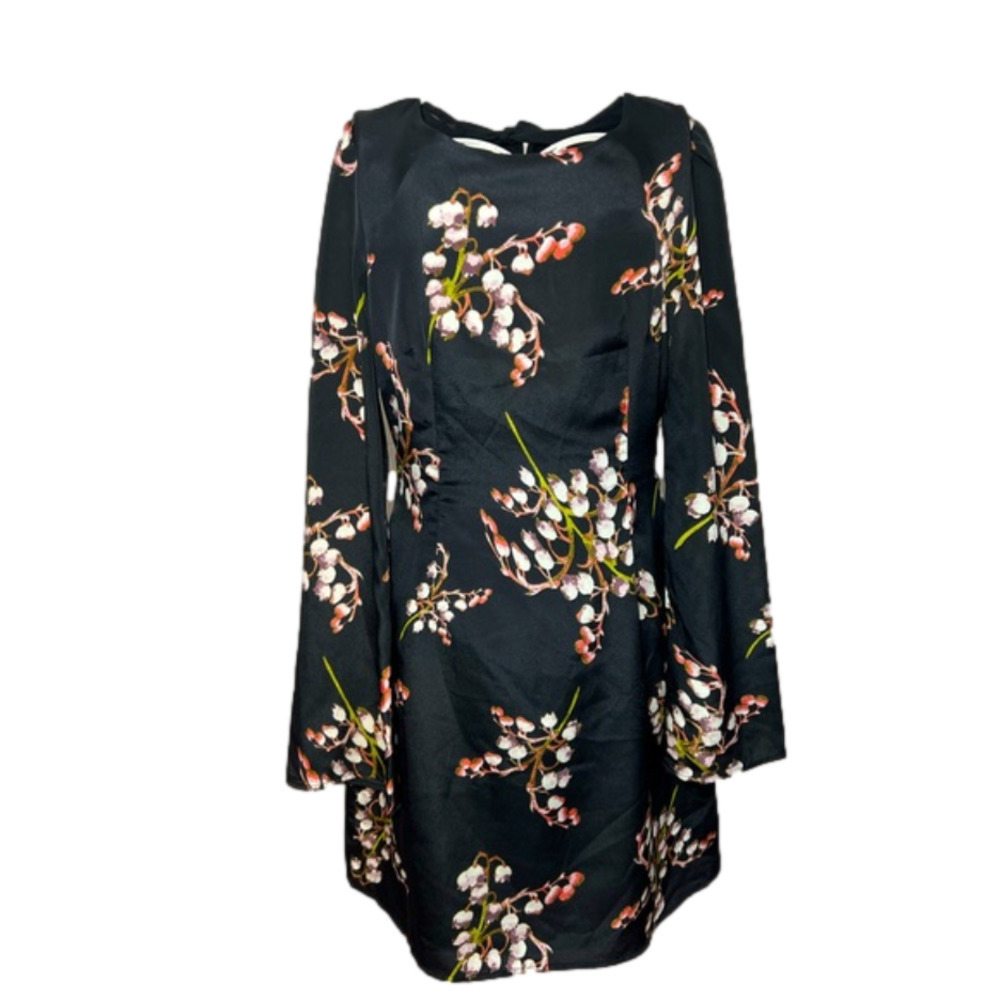Mm Couture by Miss Me Dress Silky Polysester Cherry Blossom Print Size Small